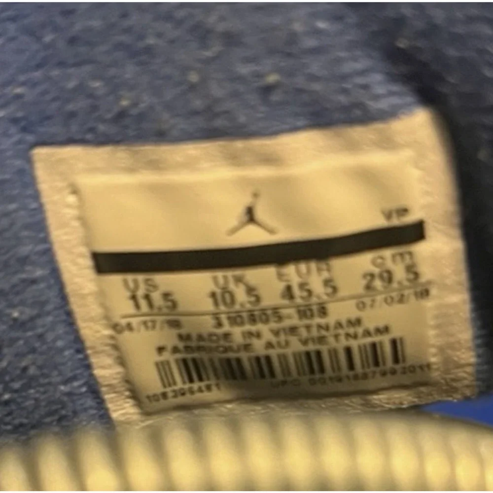 MEN'S SIZE 11.5- Air Jordan 10 Retro 2018 Orlando, Black/White/Blue| 310805-108